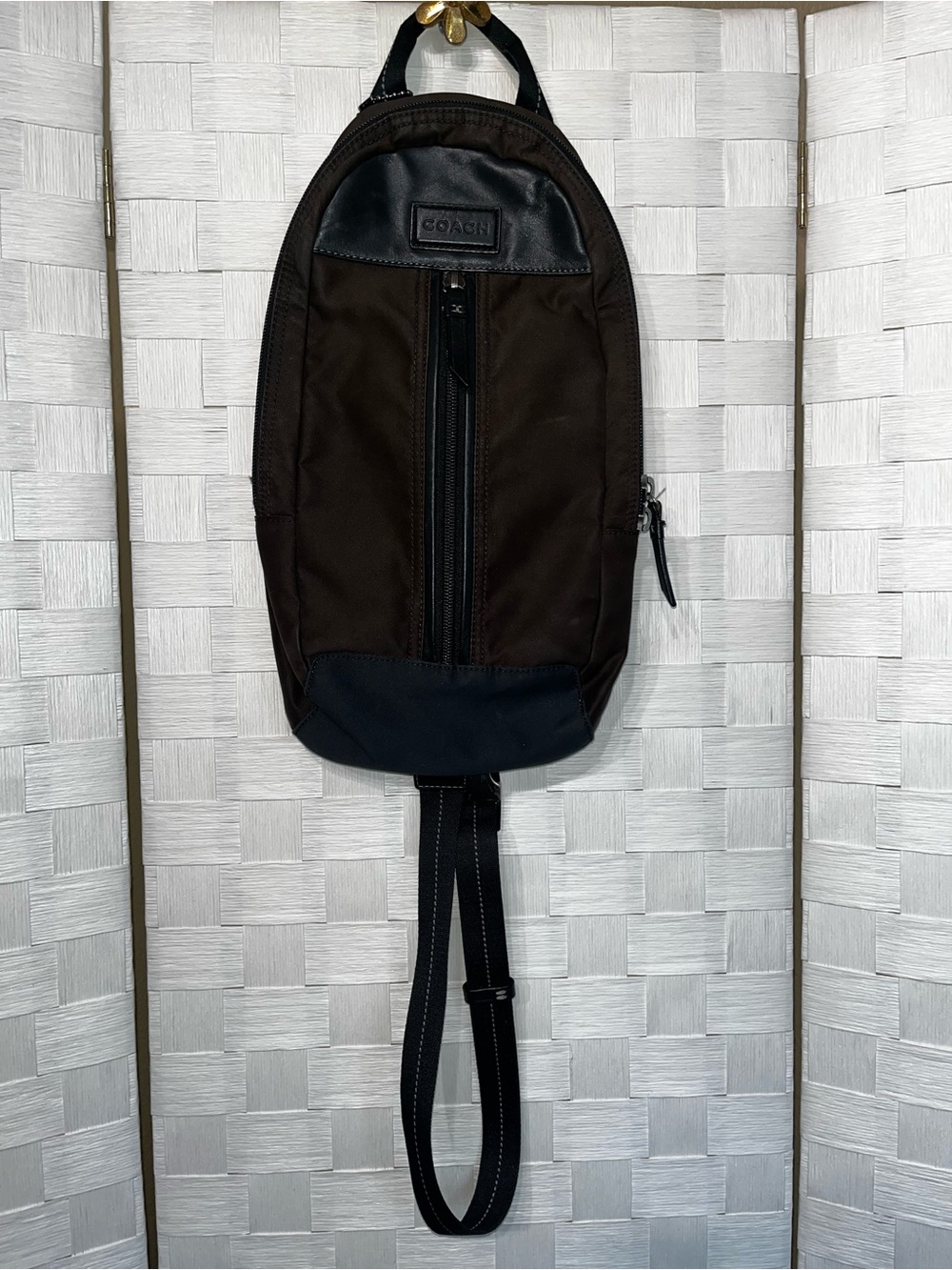 Coach Varick Sling Pack Backpack Leather & Nylon